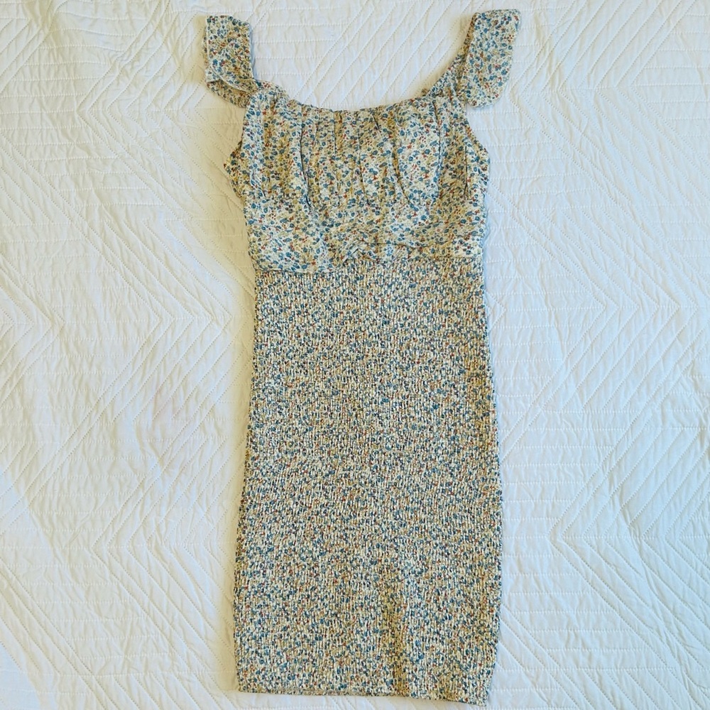 Floral Print Women's Dress with tie back